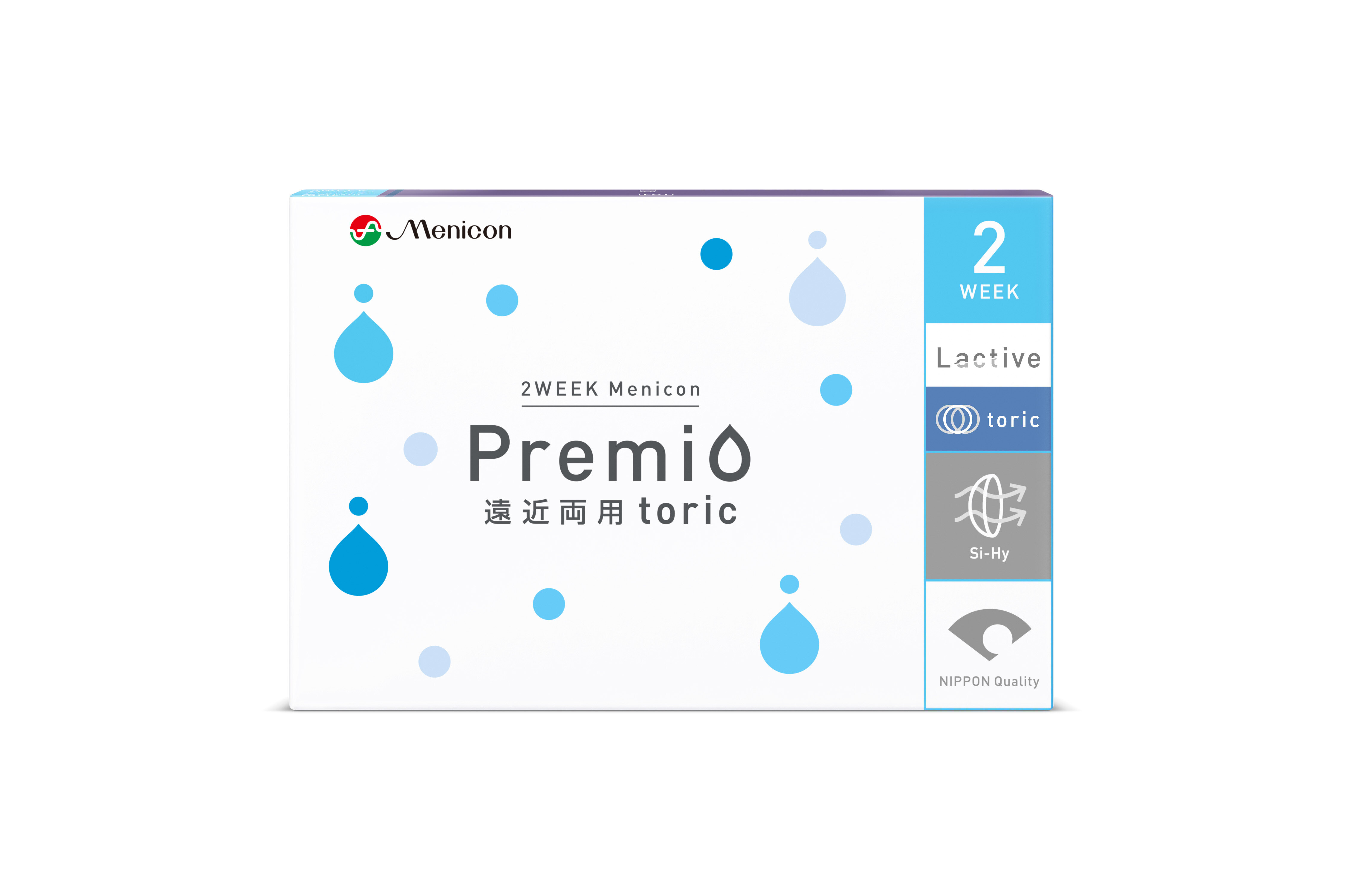 【2月20日以降使用可】2WEEK Menicon Premio 遠近両用　toric　正面パッケージ（Lactiveロゴ入り）.jpg